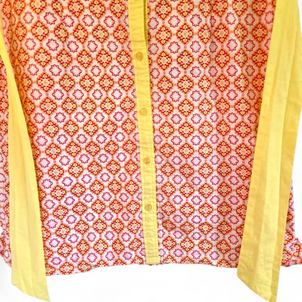 Island Republic Womens Sleeveless Buttton Front Belted Dress Large Yellow Orange - Picture 12 of 16